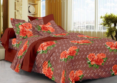 53% OFF on meSleep Cotton Floral Queen Bedsheet