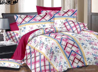 7% OFF on United India Mills Cotton Floral Double Bedsheet