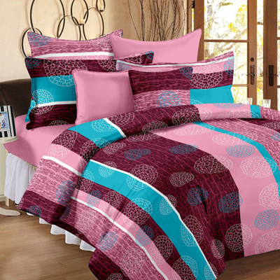 60% OFF on Urban Style Cotton Abstract Double Bedsheet 1 Bedsheet, Pink