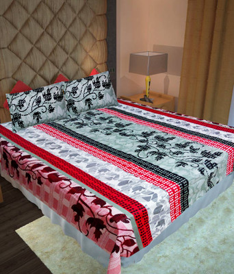 64% OFF on Homefab India Cotton Floral Double Bedsheet