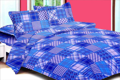 50% OFF on Floorfashion Cotton Abstract Double Bedsheet 1 Bedsheet, 2 Pillow covers, Multicolor