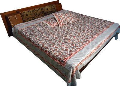 23% OFF on Jaipur Art and Craft Cotton Floral Double Bedsheet