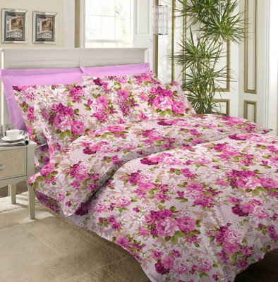 31% OFF on Bombay Dyeing Cotton Floral Double Bedsheet 1Double Bedsheet, 2Pillow Cover, Pink