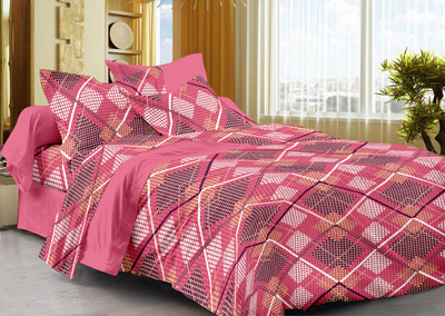 50% OFF on La Fleur Cotton Geometric Double Bedsheet