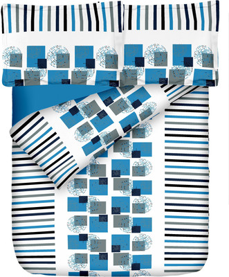 62% OFF on Ahmedabad Cotton Cotton Geometric Single Bedsheet 1 Bedsheet, 1 Pillow Cover, Multicolor