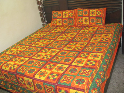 20% OFF on Miracle Furnishings Cotton Embroidered Double Bedsheet