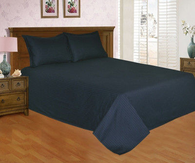 24% OFF on Salona Bichona Cotton Striped Double Bedsheet 1 Double Bedsheet, 2 Pillow covers, Blue 24% OFF on Salona Bichona Cotton Striped Double Bedsheet 1 Double Bedsheet, 2 Pillow covers, Blue
