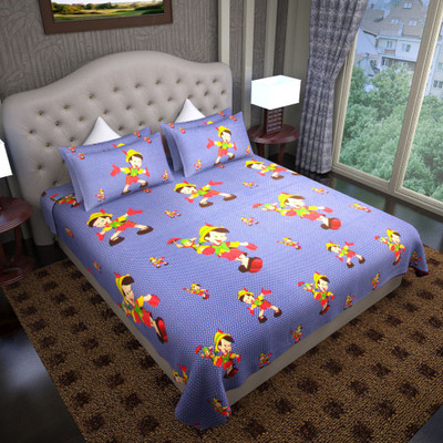 75% OFF on Graffiti Home Cotton Printed Queen sized Double Bedsheet