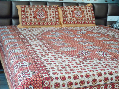 9% OFF on Snuggle Cotton Printed Queen Bedsheet