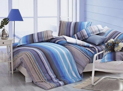 58% OFF on Silver Thread Cotton Striped Double Bedsheet