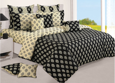 25% OFF on Swayam Cotton Printed Single Bedsheet 1 Pillow Cover, 1 Single Bedsheet, Yellow||Brown||White