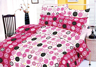 53% OFF on DreamFly Cotton Geometric Double Bedsheet