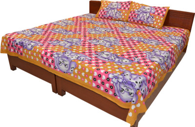 64% OFF on RajLaxmi Cotton Checkered Double Bedsheet
