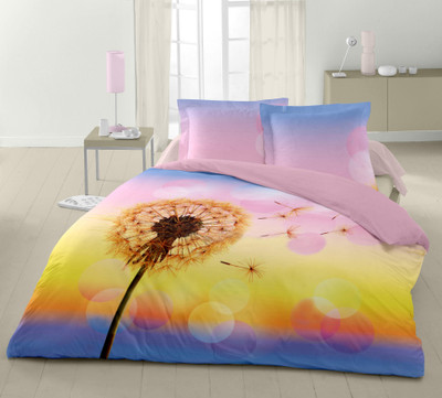 25% OFF on Raymond Cotton Printed Double Bedsheet 1Double Bedsheet, 2 Pillow Cover, Multicolor