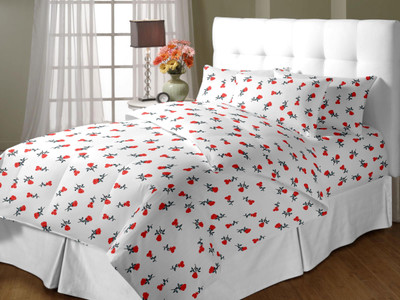 9% OFF on Blush Cotton Printed Double Bedsheet