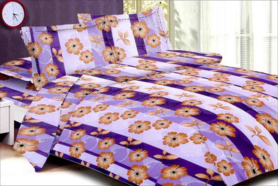 53% OFF on Urban Style Cotton Floral Double Bedsheet Bedsheet, Blue