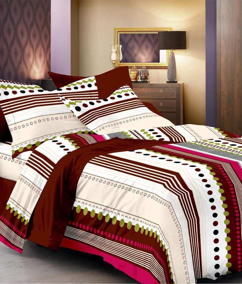 19% OFF on Blush Cotton Printed Double King Bedsheet