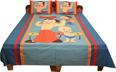 3% OFF on Bichawan Cotton Embroidered Double Bedsheet