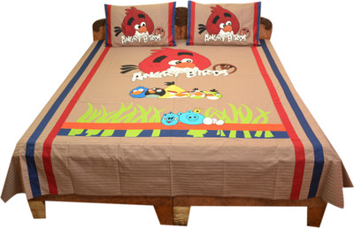 1% OFF on Bichawan Cotton Embroidered Double Bedsheet