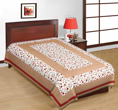 61% OFF on Kismat Collection Cotton Printed Single Bedsheet Bedsheet, Brown