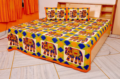 60% OFF on Hadicana Cotton Printed Double Fitted Bedsheet