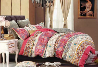 58% OFF on Silver Thread Cotton Striped King Bedsheet