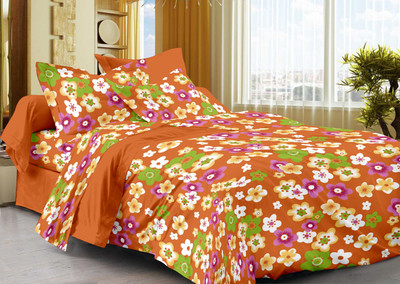40% OFF on La Fleur Cotton Floral Double Bedsheet