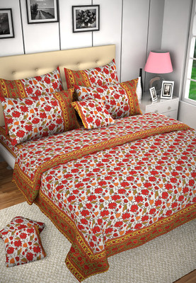 15% OFF on Shilpi Cotton Floral Double Bedsheet Multicolor