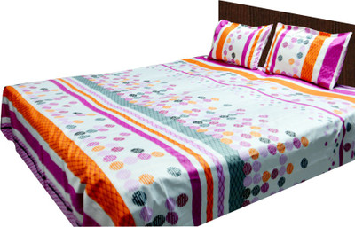 50% OFF on Loomkart Cotton Abstract Extra Large Fitted Bedsheet