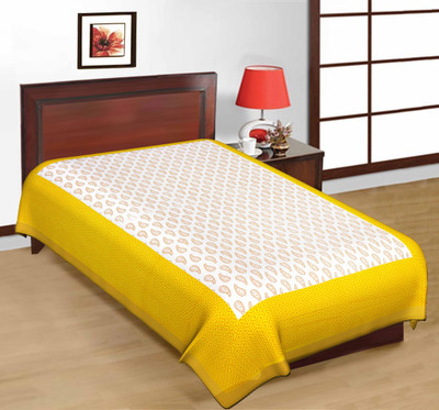 56% OFF on Kismat Collection Cotton Printed Single Bedsheet Bedsheet, Yellow
