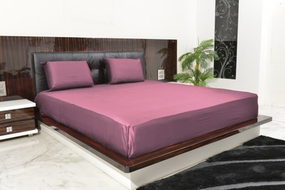 46% OFF on Hothaat Cotton Solid Single Fitted Bedsheet