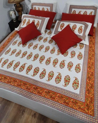 61% OFF on Heritagefabs Cotton Printed Double Bedsheet