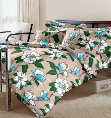 10% OFF on Raymond Cotton Printed Single Bedsheet 1Single Bedsheet, 2 Pillow Cover, Green