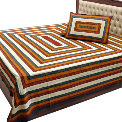 28% OFF on Jaipur Raga Cotton Abstract Double Bedsheet