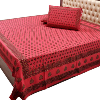 27% OFF on Jaipur Raga Cotton Floral Double King Bedsheet