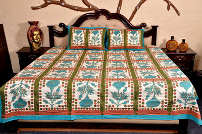 56% OFF on Urban Style Cotton Printed Double Bedsheet 1 Bedsheet, 2 Pillow Covers, Multicolor