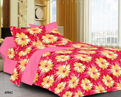53% OFF on meSleep Cotton Floral Queen Bedsheet