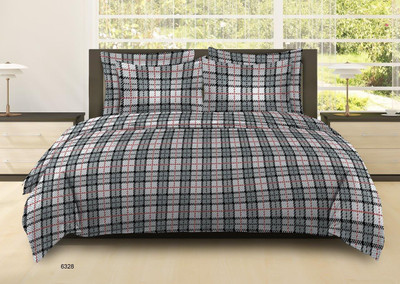 30% OFF on Bombay Dyeing Cotton Checkered King Bedsheet 1 Double Bedsheet, 2 Pillow Covers, Multicolor