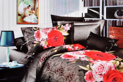 51% OFF on Valtellina Polyester Floral Double Bedsheet