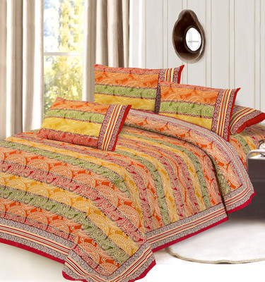 40% OFF on Aapno Rajasthan Cotton Floral Double Bedsheet