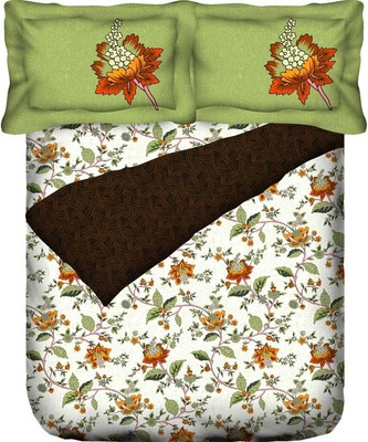 Portico New York Cotton Abstract Single Bedsheet 1 Bedsheet, 1 Pillow Cover, Multicolor