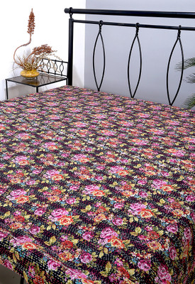 57% OFF on Rajrang Cotton Floral Double Bedsheet 1 Bedsheet, Black