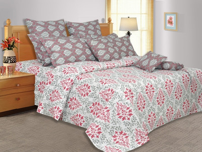 40% OFF on Salona Bichona Cotton Damask Double Bedsheet 1 Bedsheet, 2 Pillow Covers, White