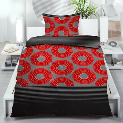 61% OFF on Aalidhra Polyester Silk Blend Geometric Single Bedsheet Single Bedsheet, 1 Pillow Cover, Red