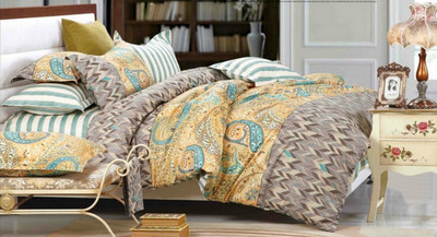 60% OFF on Silver Thread Cotton Paisley King Bedsheet