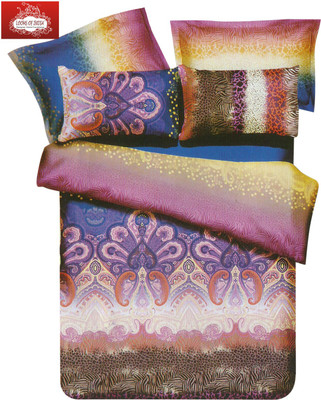 53% OFF on Looms of India Cotton Graphic Double, Queen Bedsheet 1 Bed Sheet Double, 2 Pillow Cover, Multicolor