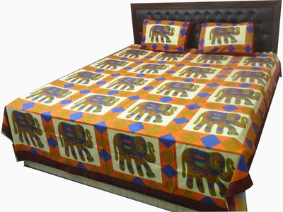 60% OFF on Bazarvilla Cotton Floral Double Bedsheet Multicolor