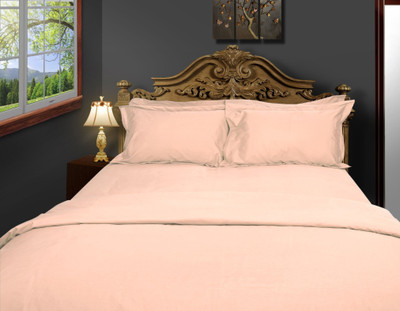 Just Linen Cotton Solid Extra Large Bedsheet 1 Double Flat Sheet, 2 Regular Size Pillow Covers, Pink