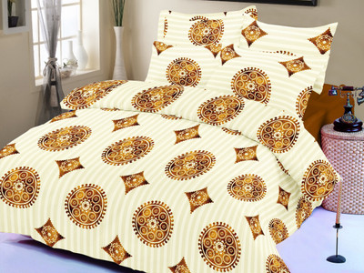 25% OFF on Caps Satin Self Design Double Bedsheet