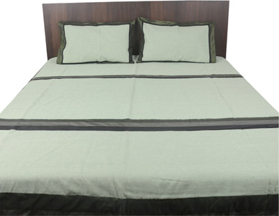 Furrball Bedspreads & More Cotton Linen Blend Striped Queen Bedsheet 1 Bedsheet, 2 Pillow Covers, Multicolor